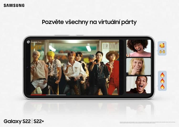 Samsung Galaxy S22 virtuální párty
