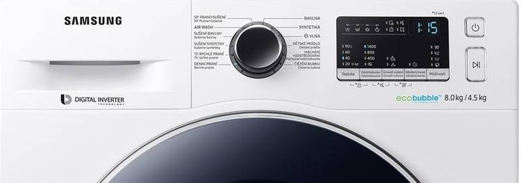 Samsung WD80M4A43JW ovládací panel