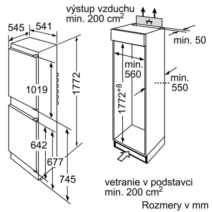 Bosch KIV 34X20 rozměry