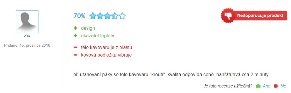 Recenze a zkušenosti s pákovým kávovarem Ariete 1388/31