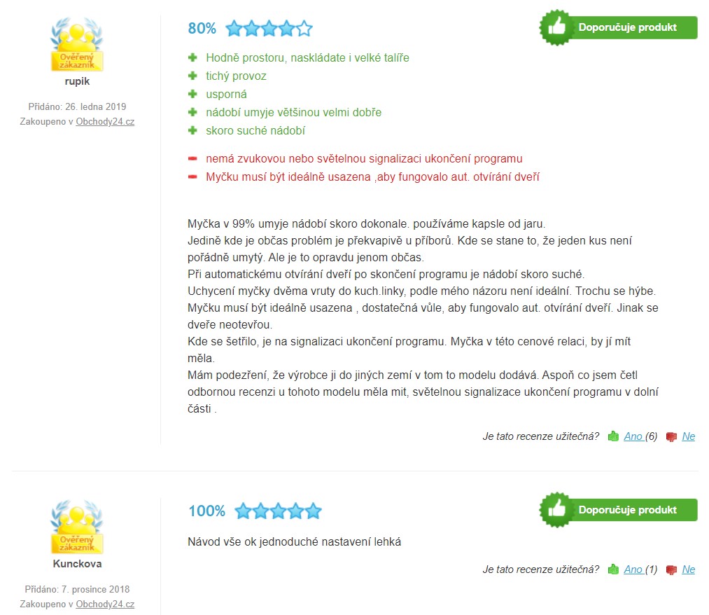 Zkušenosti a recenze s myčkou nádobí Gorenje GV64161