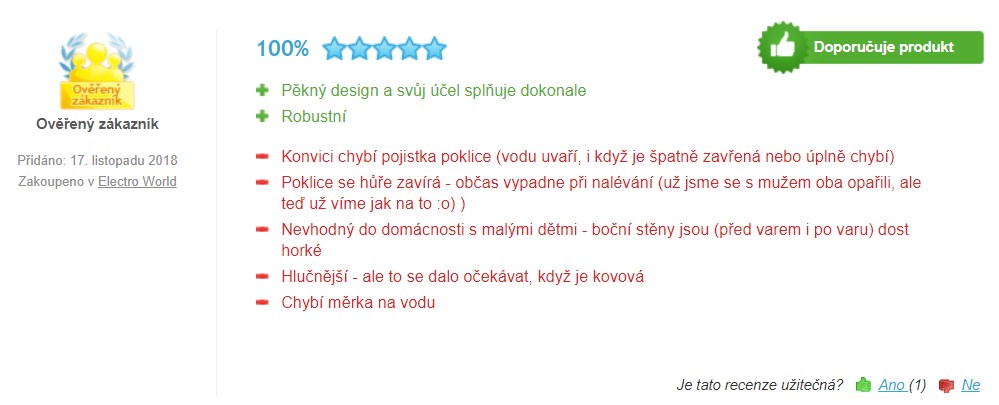 Recenze a zkušenosti s konvicí Klarstein Aquavita Chalet