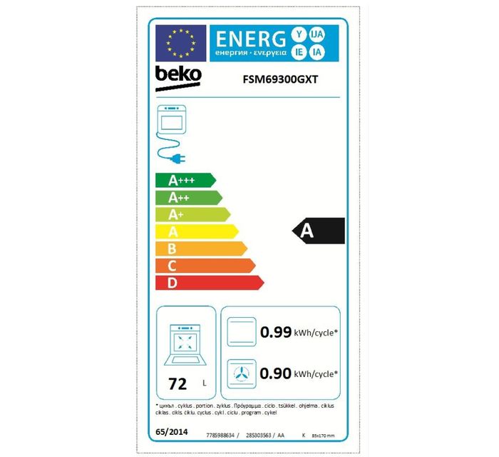 Beko FSM 69300 GXT energetický štítek