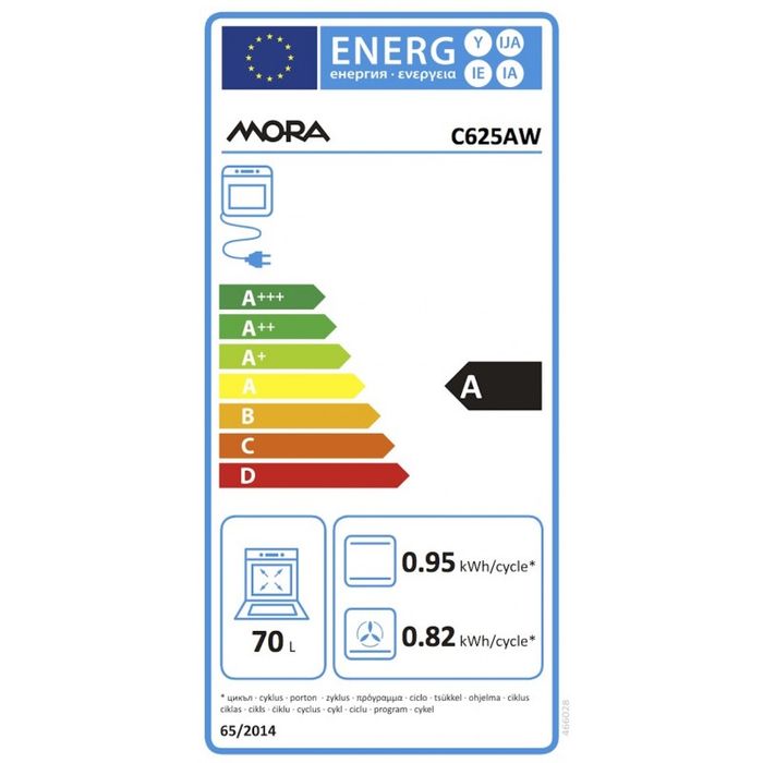 Mora C 625 AW energetický štítek