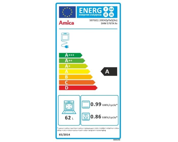 Amica SHM 576TA Xx energetický štítek