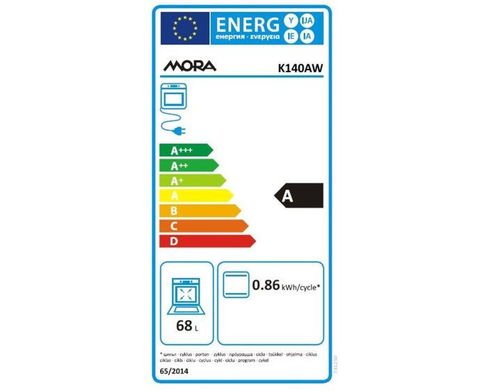 Mora K140AW energetický štítek