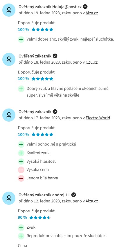 Recenze a zkušenosti s bezdrátovými sluchátky do uší Apple AirPods Pro