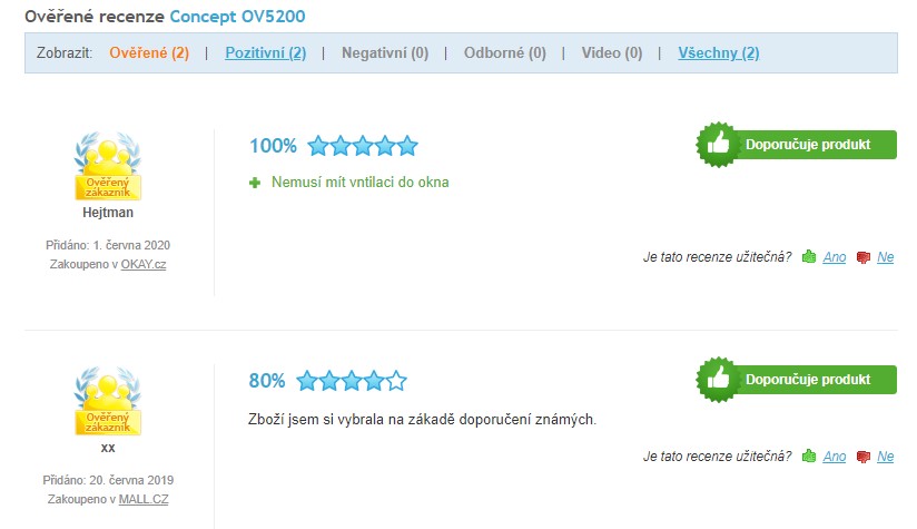 Recenze a zkušenosti s ochlazovačem vzduchu Concept OV5200