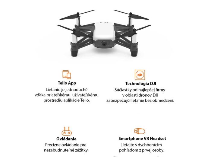 Vlastnosti mini dronu Ryze Tech Tello