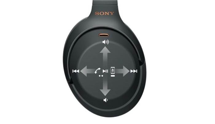 Dotykové ovládání bezdrátových sluchátek Sony WH-1000XM3