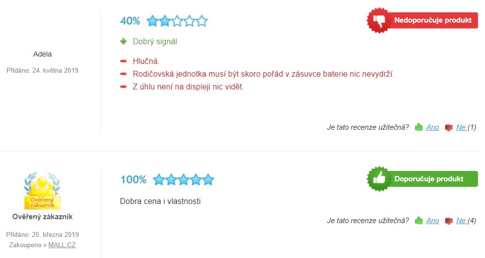 Recenze a zkušenosti s dětskou elektronickou chůvičkou Motorola MBP 482