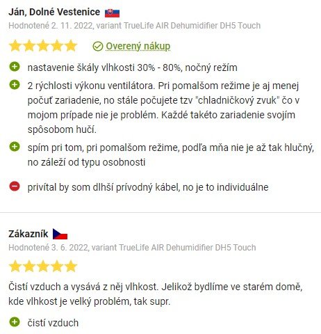 Recenze a zkušenosti s odvlhčovačem vzduchu TrueLife DH5 Touch