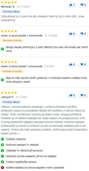 Recenze a zkušenosti s odvlhčovačem vzduchu TrueLife DH5 Touch