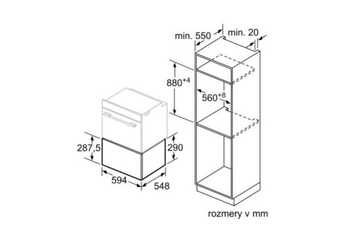 Rozměry ohřevné zásuvky Siemens BI630DNS1