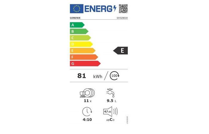 Gorenje GV520E10 energetický štítek