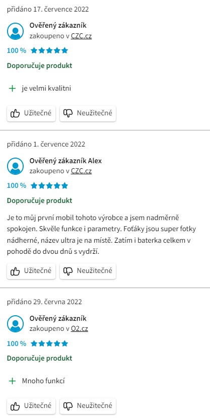 Recenze a zkušenosti s mobilním telefonem Samsung Galaxy S22 Ultra