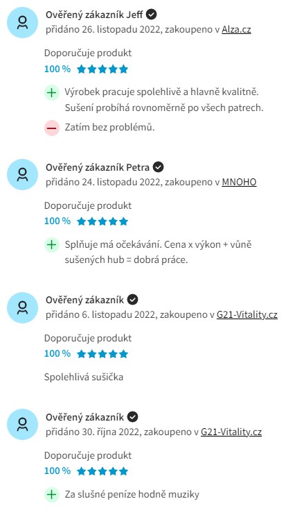 Recenze a zkušenosti se sušičkou ovoce G21 Paradiso Big